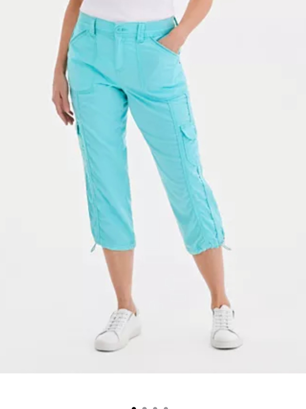 Style & Co. Cargo Capris  Cropped Utility Pants Women's Size 12 Pacific Aqua